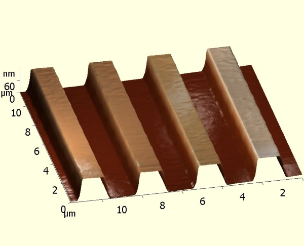 Kalibrier-Raster mit unterschiedlicher Stufenhöhe
