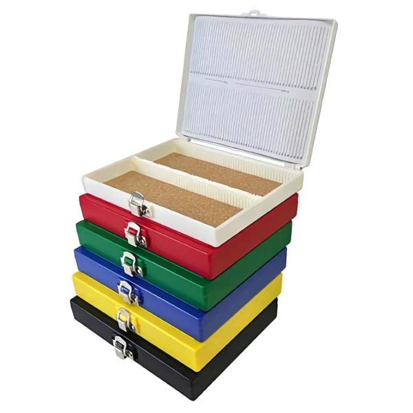 Handy Slide Box zur Aufbewahrung für Objektträger in diversen Farben